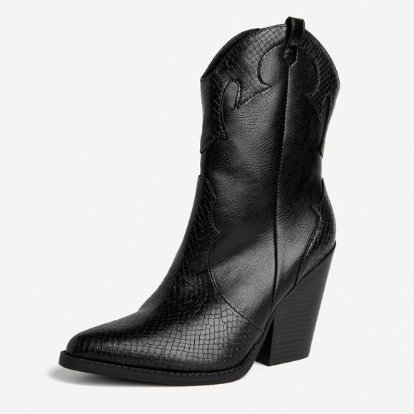 Express Shoes - NEW! Black Mid Shaft Western Boots Express